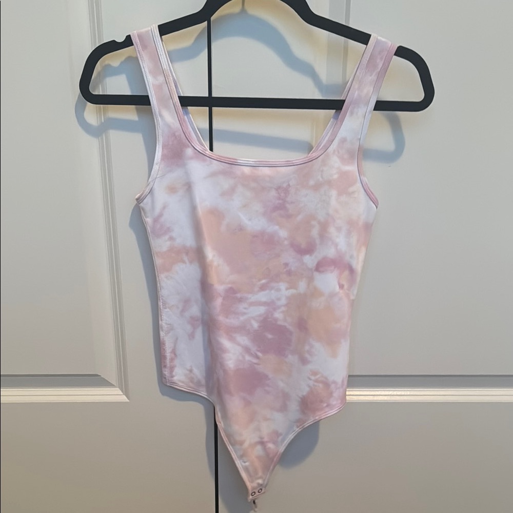 Abercrombie & Fitch Pink Tie-Dye Scoop Neck Bodysuit
